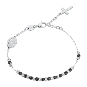 Bracciale rosario uomo con pietra ematite nera