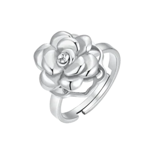ANELLO DONNA IN ACCIAIO CON ROSA GIREVOLE