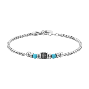 BRACCIALE UOMO IN ACCIAIO PIETRE TURCHESI