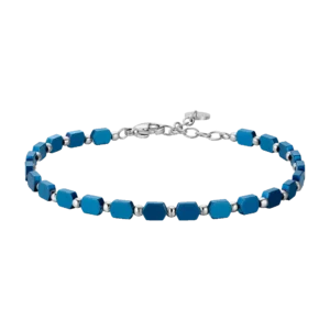 BRACCIALE UOMO IN ACCIAIO CON EMATITE BLU