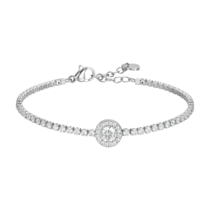 BRACCIALE TENNIS DONNA IN ACCIAIO CON ELEMENTO CON ZIRCONI BIANCHI