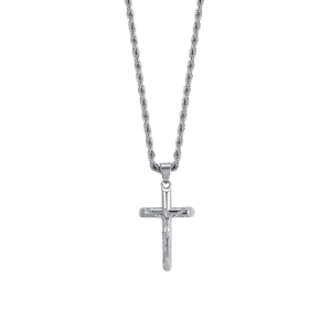 COLLANA UOMO IN ACCIAIO CON CROCIFISSO