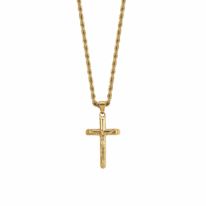 COLLANA UOMO IN ACCIAIO CON CROCIFISSO