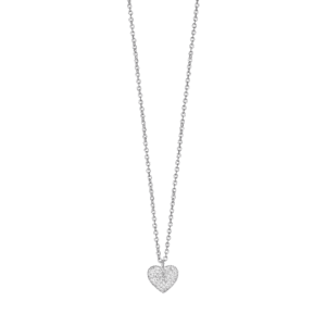 COLLANA DONNA IN ACCIAIO CON CUORE E CRISTALLI BIANCHI