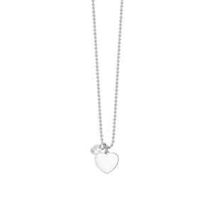 COLLANA DONNA IN ACCIAIO CON CUORE E ZIRCONE BIANCO
