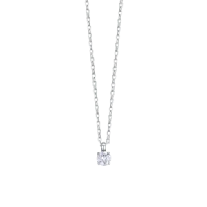 COLLANA DONNA IN ACCIAIO CON CRISTALLO BIANCO