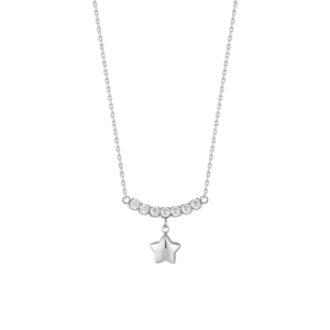 COLLANA DONNA IN ACCIAIO CON STELLA E ZIRCONI BIANCHI
