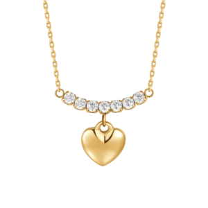 COLLANA DONNA IN ACCIAIO IP GOLD CON CUORE E ZIRCONI BIANCHI