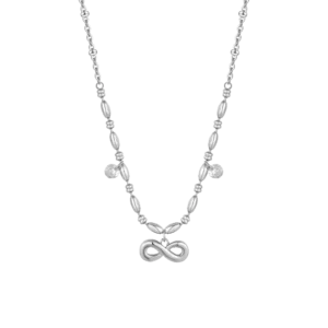 COLLANA DONNA IN ACCIAIO CON INFINITO E ZIRCONI BIANCHI