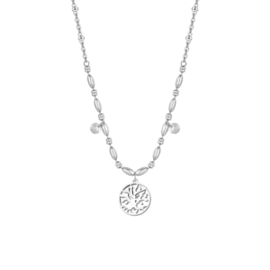 COLLANA DONNA IN ACCIAIO CON ALBERO DELLA VITA E ZIRCONI BIANCHI