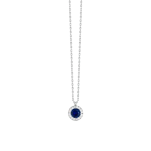 COLLANA DONNA IN ACCIAIO CON ELEMENTO CON ZIRCONI BLU E BIANCHI