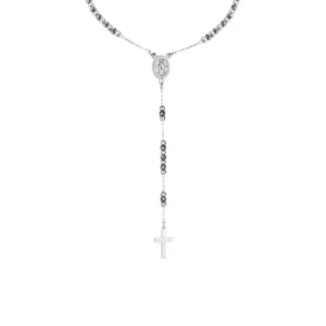 Collana uomo madonnina miracolosa e croce
