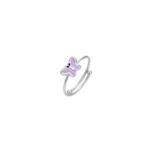 ANELLO BAMBINA IN ACCIAIO SMALTO VIOLA