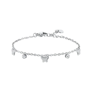 BRACCIALE BAMBINA IN ACCIAIO CON FARFALLE