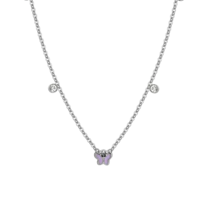 COLLANA BAMBINA IN ACCIAIO SMALTO VIOLA