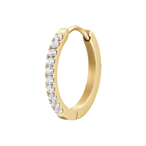 MONO ORECCHINO DONNA IN ACCIAIO IP GOLD CON ZIRCONI BIANCHI