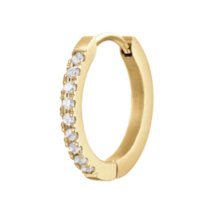 MONO ORECCHINO DONNA IN ACCIAIO IP GOLD CON ZIRCONI BIANCHI