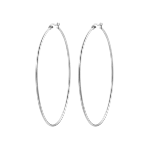 ORECCHINI DONNA CERCHIO IN ACCIAIO DIAMETRO 63 MM