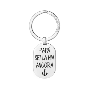 PORTACHIAVI UOMO IN ACCIAIO PAPA' SEI LA MIA ANCORA