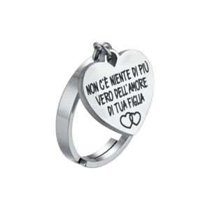 ANELLO DONNA IN ACCIAIO NON C'E' NIENTE DI PIù VERO DELL'AMORE DI TUA FIGLIA