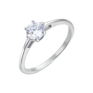 ANELLO DONNA IN ACCIAIO CON CRISTALLO BIANCO - TAGLIA 10