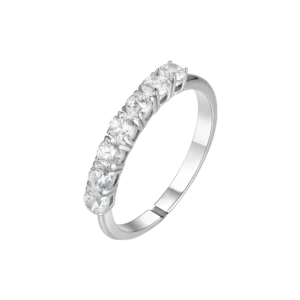 ANELLO DONNA IN ACCIAIO CON ZIRCONI BIANCHI MISURA M