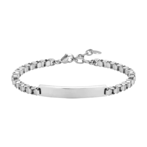 BRACCIALE UOMO IN ACCIAIO CON PIASTRA PERSONALIZZABILE