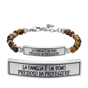BRACCIALE UOMO IN ACCIAIO LA FAMIGLIA È UN DONO PREZIOSO DA PROTEGGERE
