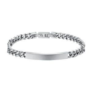 BRACCIALE UOMO IN ACCIAIO CON PIASTRA SILVER