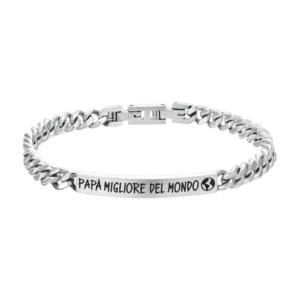 BRACCIALE UOMO IN ACCIAIO PAPA' MIGLIORE DEL MONDO