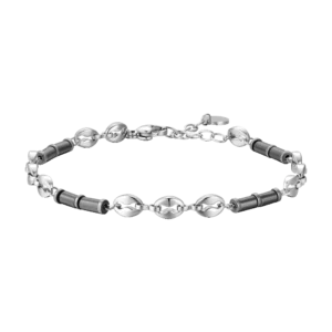 BRACCIALE UOMO IN ACCIAIO CON EMATITE GRIGIA
