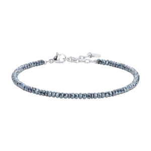 BRACCIALE UOMO IN ACCIAIO CON EMATITE NERA