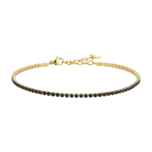 BRACCIALE UOMO IN ACCIAIO IP GOLD CON ZIRCONI NERI