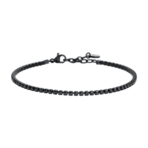 BRACCIALE UOMO IN ACCIAIO IP NERO CON ZIRCONI NERI