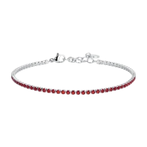 BRACCIALE UOMO IN ACCIAIO CON ZIRCONI ROSSI