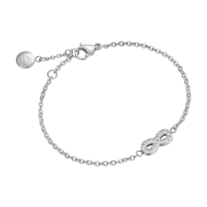 BRACCIALE DONNA IN ACCIAIO CON INFINITO E CRISTALLI