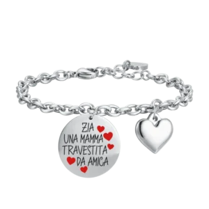 BRACCIALE DONNA IN ACCIAIO ZIA UNA MAMMA TRAVESTITA DA AMICA