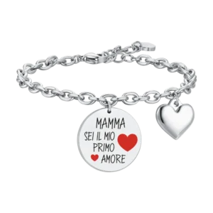 BRACCIALE DONNA IN ACCIAIO MAMMA SEI IL MIO PRIMO AMORE