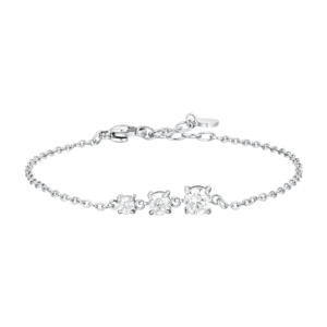 BRACCIALE DONNA IN ACCIAIO CON ZIRCONI BIANCHI