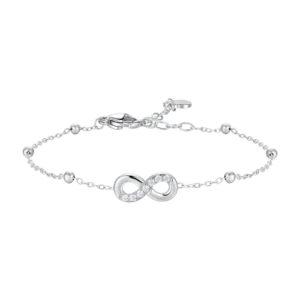BRACCIALE DONNA IN ACCIAIO CON INFINITO E PUNTI LUCE DI ZIRCONE BIANCO