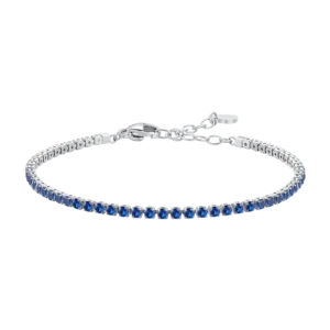 BRACCIALE TENNIS DONNA IN ACCIAIO CON ZIRCONI BLU