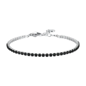 BRACCIALE TENNIS DONNA IN ACCIAIO CON ZIRCONI NERI