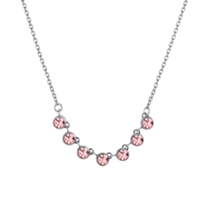 COLLANA DONNA IN ACCIAIO CRISTALLI ROSA