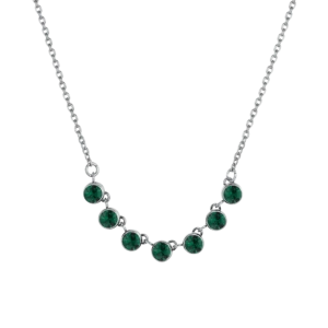 COLLANA DONNA IN ACCIAIO CRISTALLI VERDE