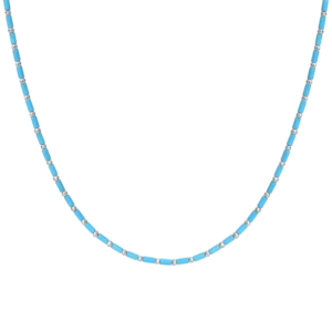 COLLANA UOMO IN ACCIAIO CON PIETRE TURCHESI ED EMATITE