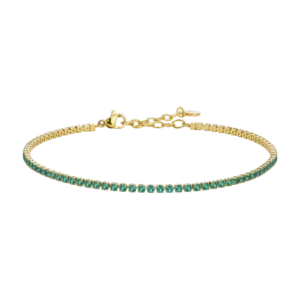CAVIGLIERA DONNA IN ACCIAIO IP GOLD CON ZIRCONI VERDI