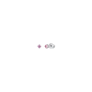 ORECCHINI BAMBINA IN ACCIAIO CON ZIRCONI ROSA