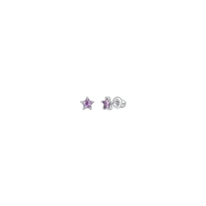ORECCHINI BAMBINA IN ACCIAIO CON STELLA ZIRCONE VIOLA