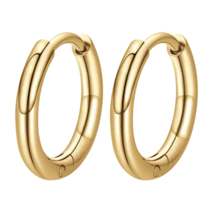 ORECCHINI DONNA CERCHIO IN ACCIAIO DORATO 14 MM