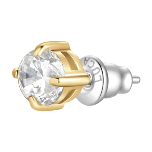 MONO ORECCHINO DONNA IN ACCIAIO IP GOLD CON ZIRCONE BIANCO